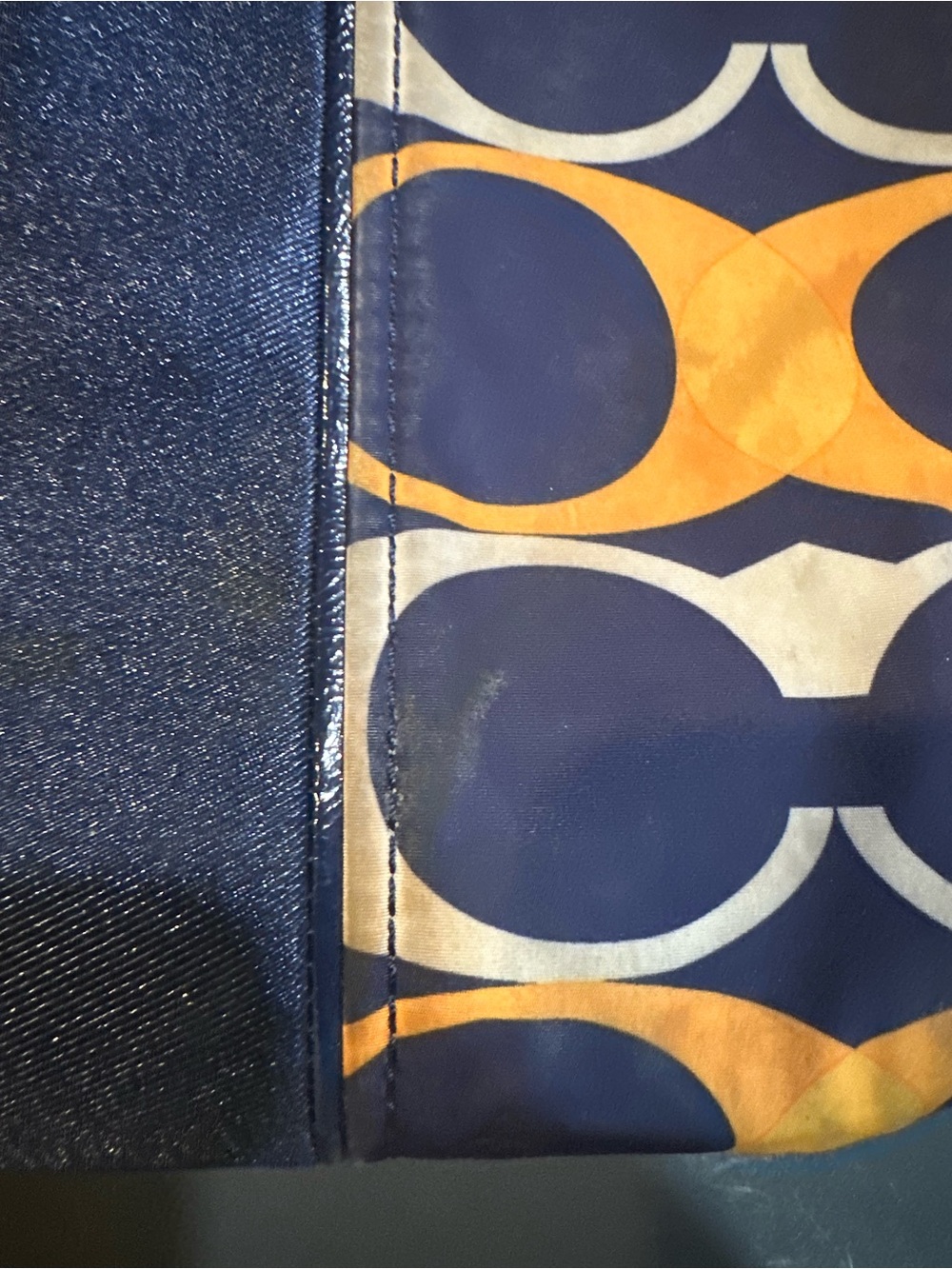 Coach Navy and Orange Signature Crossbody Purse - Picture 5 of 5
